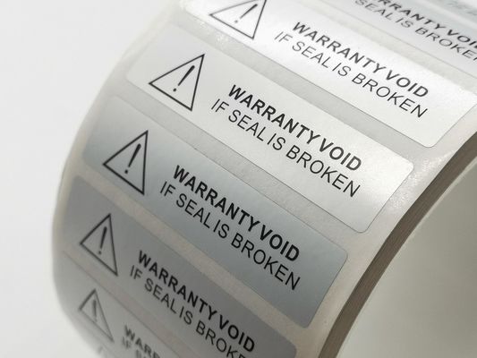 Matte Silver Polyester Proof Tamper Evident Void Security Seal Label Sticker