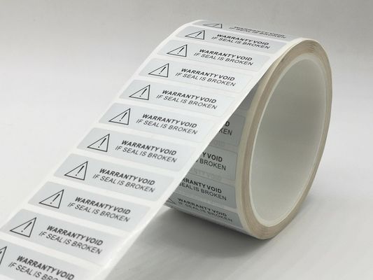 Matte Silver Polyester Proof Tamper Evident Void Security Seal Label Sticker
