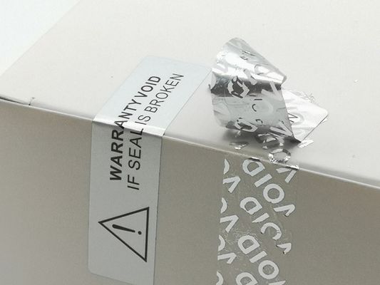 Matte Silver Polyester Proof Tamper Evident Void Security Seal Label Sticker