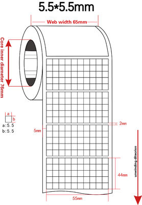 5.5mmx5.5mm Permanent Adhesive Label 1mil White Gloss High Temperature Resistant Polyimide Label