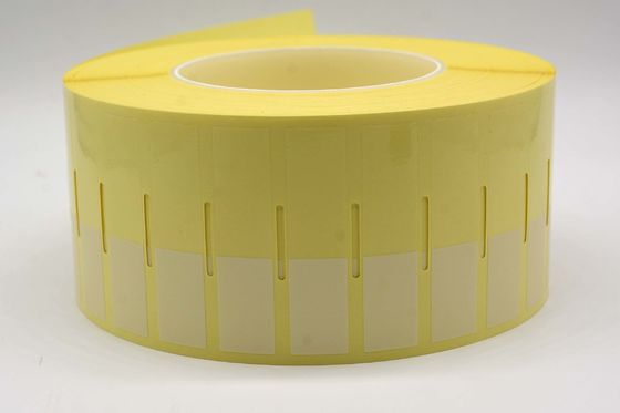 60x15-25mm Cable Adhesive Label 1mil Yellow Gloss Transparent Water Resistant Polyester Cable Label