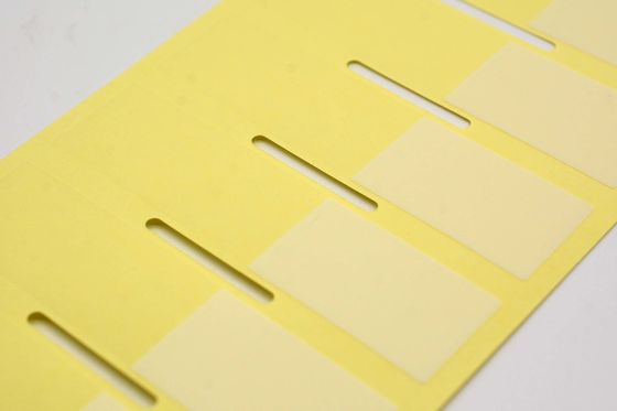 60x15-25mm Cable Adhesive Label 1mil Yellow Gloss Transparent Water Resistant Polyester Cable Label