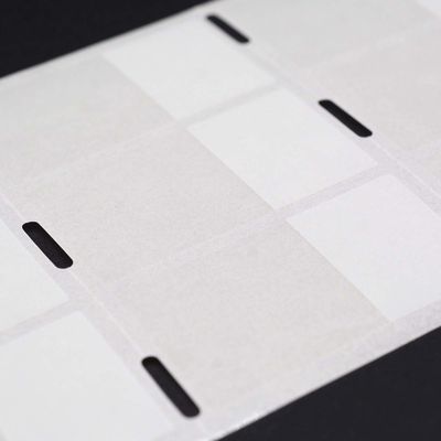 20mmx38-15mm Cable Adhesive Label 1.5mil White Gloss Transparent Water Resistant Polyester Cable Label