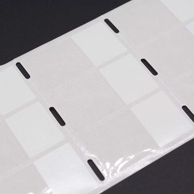 20mmx38-15mm Cable Adhesive Label 1.5mil White Gloss Transparent Water Resistant Polyester Cable Label