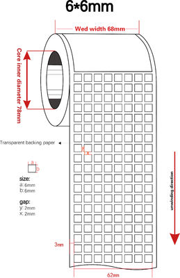 6mmx6mm 1.5mil White Gloss High Temperature Resistant Polyimide Label