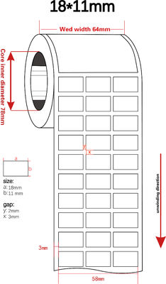 18mmx11mm 2mil White Gloss  Polyimide Thermal Transfer Label