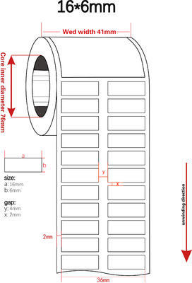 16mmx6mm Low Temperature Labels 1.5mil White Gloss High Temperature Resistant Polyimide Label