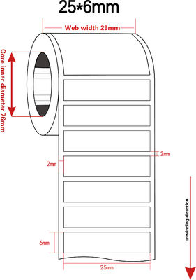 25x6mm 2mil White Gloss High Temperature Resistant Polyimide Label For Anti-Static