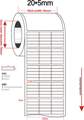 20mmx5mm 2mil White Matte High Temperature Resistant Polyimide Label