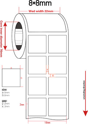 8mmx8mm 1.5mil Black Matte High Temperature Resistant Polyimide Label