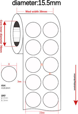 15.5mm 1.5mil White Gloss High Temperature Resistant Polyimide Label
