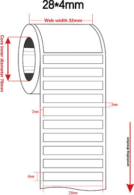 28mmx4mm, 2mil  White Gloss High Temperature Resistant Polyimide Label