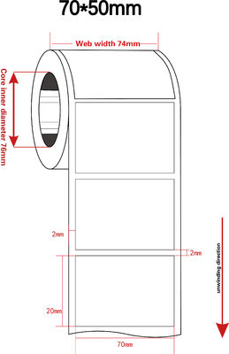 70mmx50mm 1mil White Matte High Temperature Resistant Polyimide Label