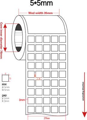 5x5mm 1mil White Matte High Temperature Resistant Polyimide Label