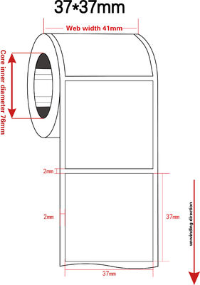 37x37mm Permanent Adhesive Label 2mil White Matte Polyimide Label For Metal