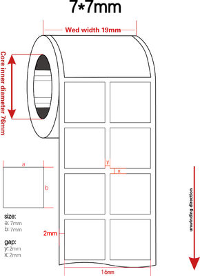 7mmx7mm Permanent Adhesive Label 1.5mil  White Matte High Temperature Resistant Polyimide Label