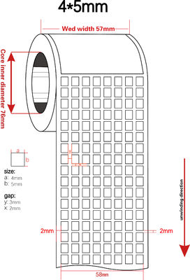 4mmx5mm Permanent Adhesive Label 1mil  White Matte High Temperature Resistant Polyimide Label For 8 Row
