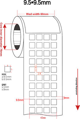 9.5mmx9.5mm 1mil Blue Gloss High Temperature Resistant Polyimide Label