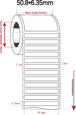 50.8x6.35mm High Temperature Adhesive Labels 1mil White Gloss Polyimide Label For Anti-Static
