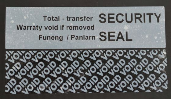 White 65um 1mil Gloss Full Transfer Tamper Evident Security Labels For VOID
