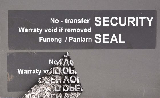 56um 1mil Black Matte Non Transfer High Residue Tamper Proof Label For VOID