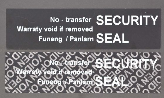 56um 1mil Black Matte Non Transfer High Residue Tamper Proof Label For VOID