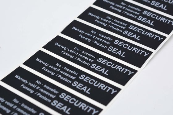 56um 1mil Black Matte Non Transfer High Residue Tamper Proof Label For VOID