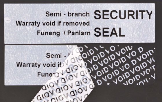 65um 1mil Amper Proof Seal Security Sticker Matte White Semi Transfer For VOID