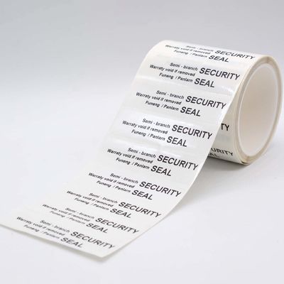 65um 1mil Amper Proof Seal Security Sticker Matte White Semi Transfer For VOID