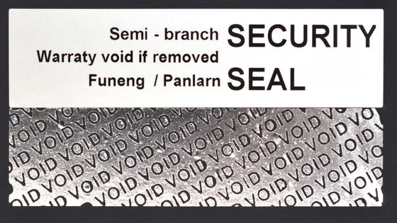 80um 1.5mil Tamper Proof Plastic Seals Matte Silver Semi Transfer High Residue For VOID