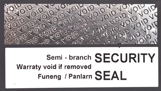 45um 1mil Tamper Proof Seal Security Sticker Silver Matte Semi Transfer With High Residue