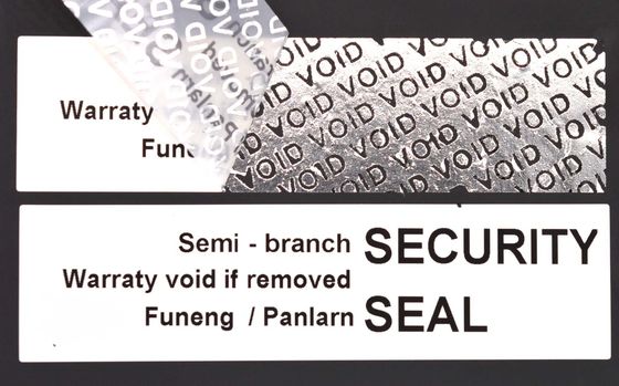 45um 1mil Tamper Proof Seal Security Sticker Silver Matte Semi Transfer With High Residue