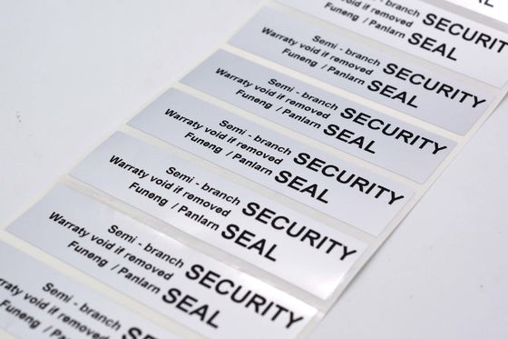 45um 1mil Tamper Proof Seal Security Sticker Silver Matte Semi Transfer With High Residue