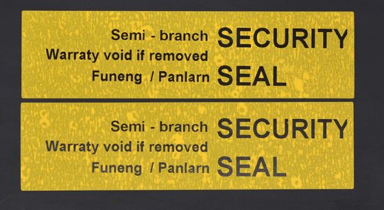 70um 1.5mil Tamper Proof Seal Security Sticker Matte Yellow Semi Transfer For Checkerboard