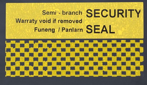 70um 1.5mil Tamper Proof Seal Security Sticker Matte Yellow Semi Transfer For Checkerboard