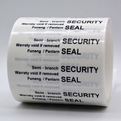 85um 2mil Tamper Proof Security Stickers White Gloss Semi Transfer Low Residue