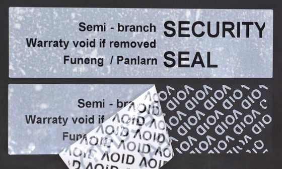 85um 2mil Tamper Proof Security Stickers White Gloss Semi Transfer Low Residue