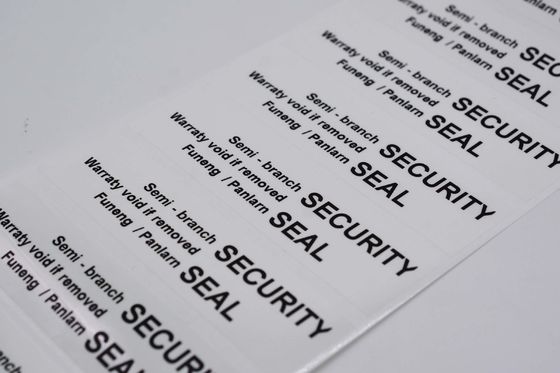 85um 2mil Tamper Proof Security Stickers White Gloss Semi Transfer Low Residue