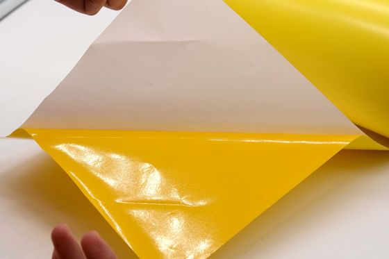 1Mil High Temperature Adhesive Label Material Matte Yellow Permanent Adhesive Polyimide With Glassine
