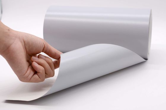 Matte Gray Anti Static Label Material 1 Mil Permanent Adhesive Polyimide With Glassine
