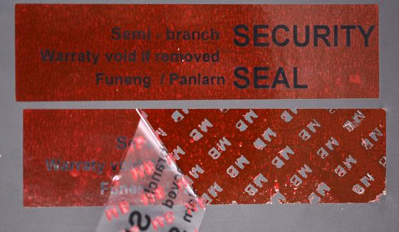 55um 1mil Tamper Proof Seal Security Sticker Glossy Red Semi Transfer High Residue Tamper Evident Label