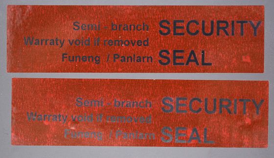 55um 1mil Tamper Proof Seal Security Sticker Glossy Red Semi Transfer High Residue Tamper Evident Label