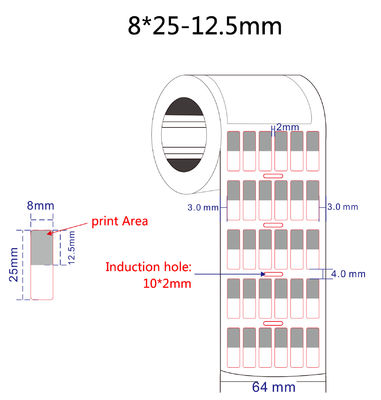 8x25-12.5mm Cable Adhesive Label 2mil White Matte Translucent Water Resistant Vinyl Cable Label