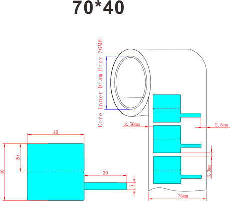 70x40mm Cable Adhesive Label 1.5mil Blue Matte Water Resistant Synthetic Paper Cable Label