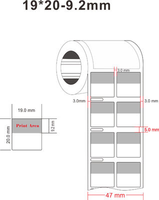 19x20-9mm Adhesive Cable Labels 2mil White Matte Translucent Water Resistant Vinyl Cable Label