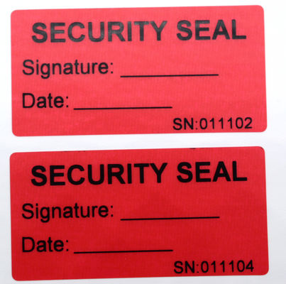 90um 2mil Tamper Proof Security Stickers Red Matte Semi Transfer High Residue