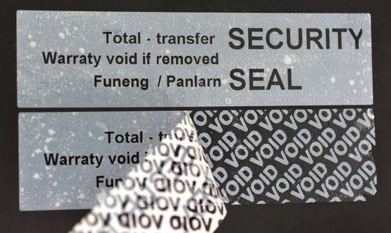 White 65um 1mil Gloss Full Transfer Tamper Evident Security Labels For VOID