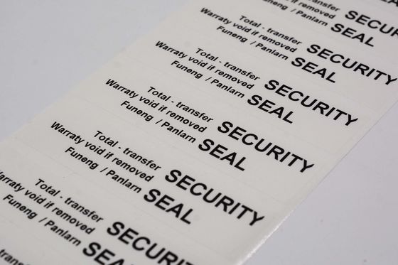 White 65um 1mil Gloss Full Transfer Tamper Evident Security Labels For VOID
